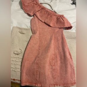 Superdown pink denim dress